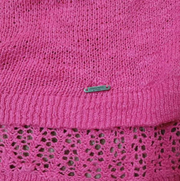Abercrombie & fitch bright pink back crotchet sweater - Picture 7 of 8